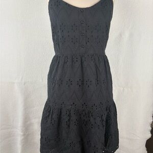Denver Hayes Black cotton Eyelet Dress
